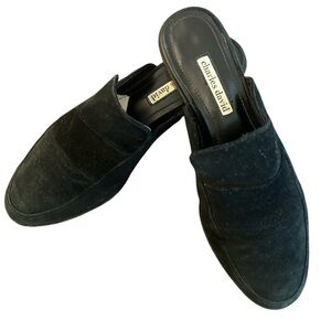 CHARLES DAVID black suede loafer mule Size 8